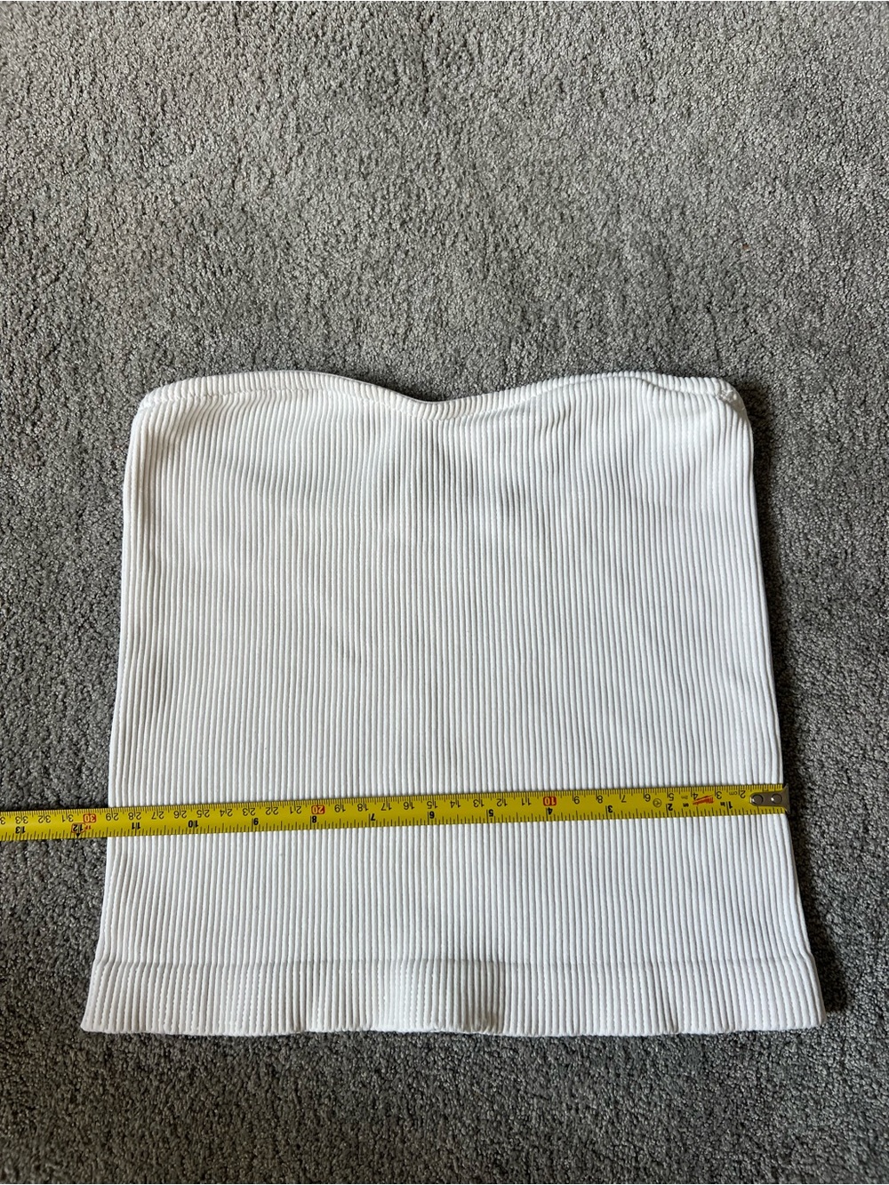Dynamite White Ribbed Strapless Tube Skirt - Picture 3 of 6